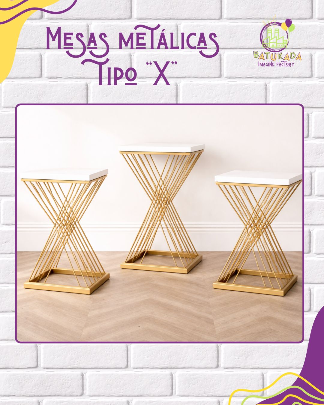 MESAS X Mesas Metálicas Tipo ¨X¨ - Imagen 1