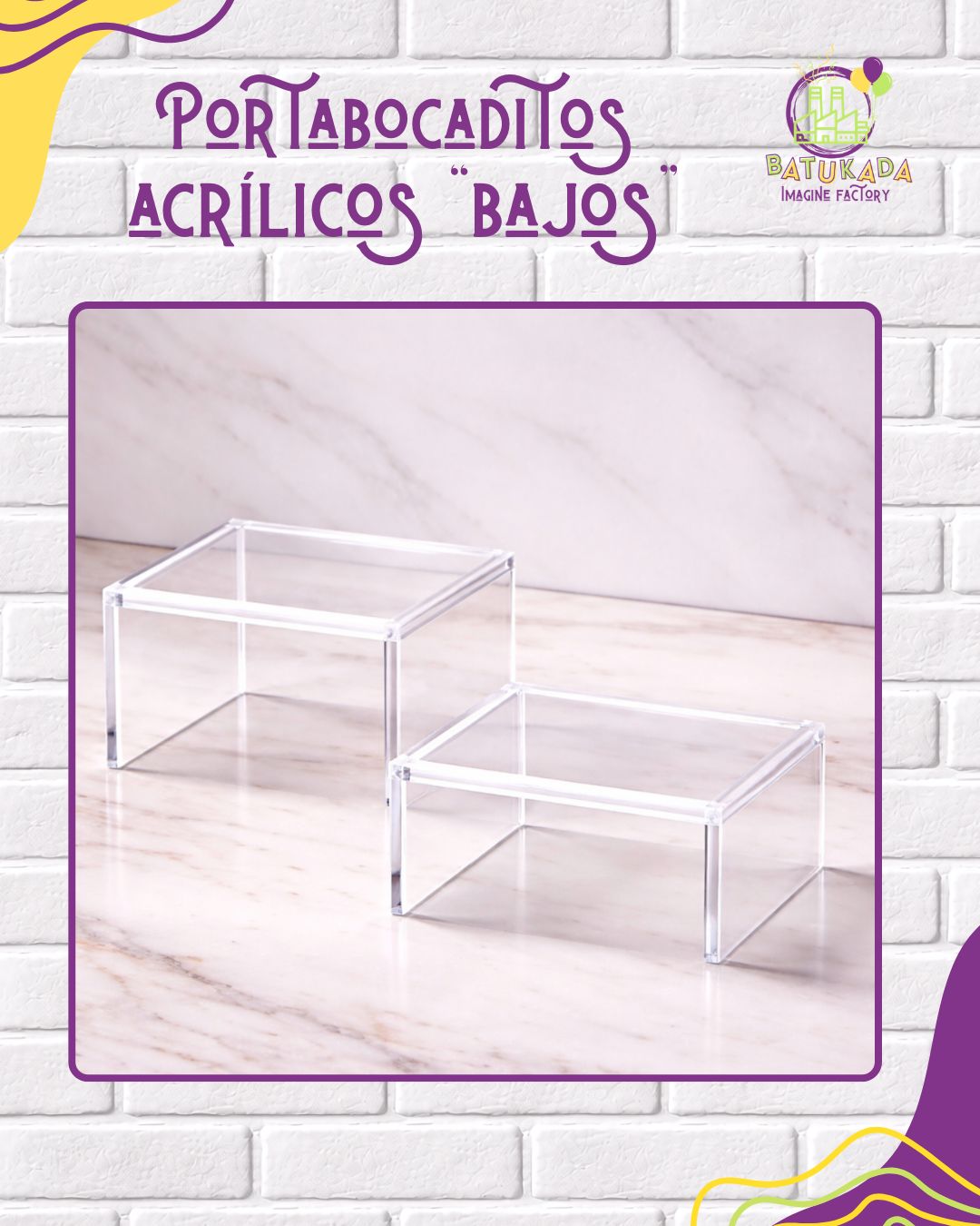 bajo Set 2 Portabocaditos Acrílicos "Bajos" - Imagen 1