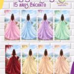 Tela Sublimada con Elástico 15 Años Encanto