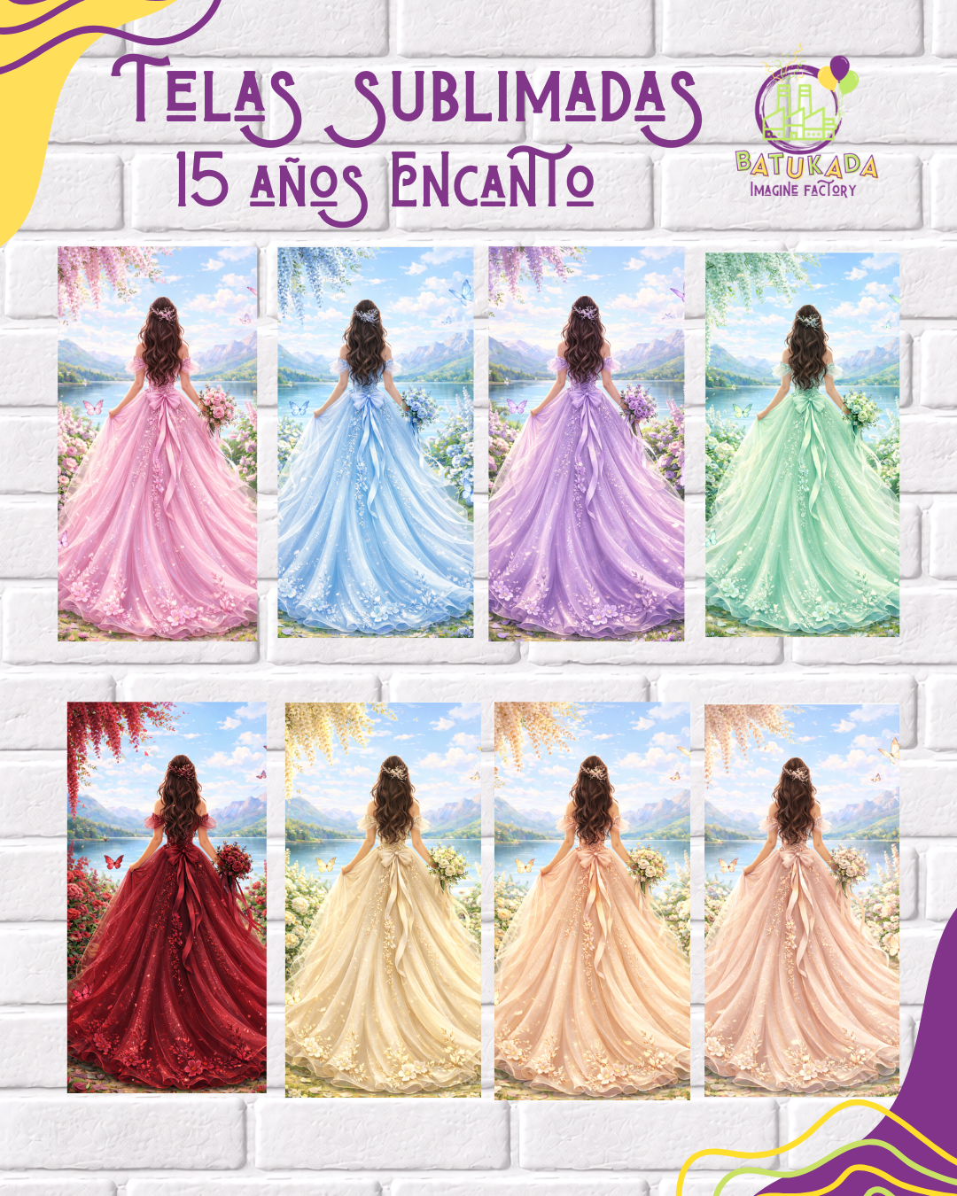 encanto Tela Sublimada con Elástico 15 Años Encanto - Imagen 1