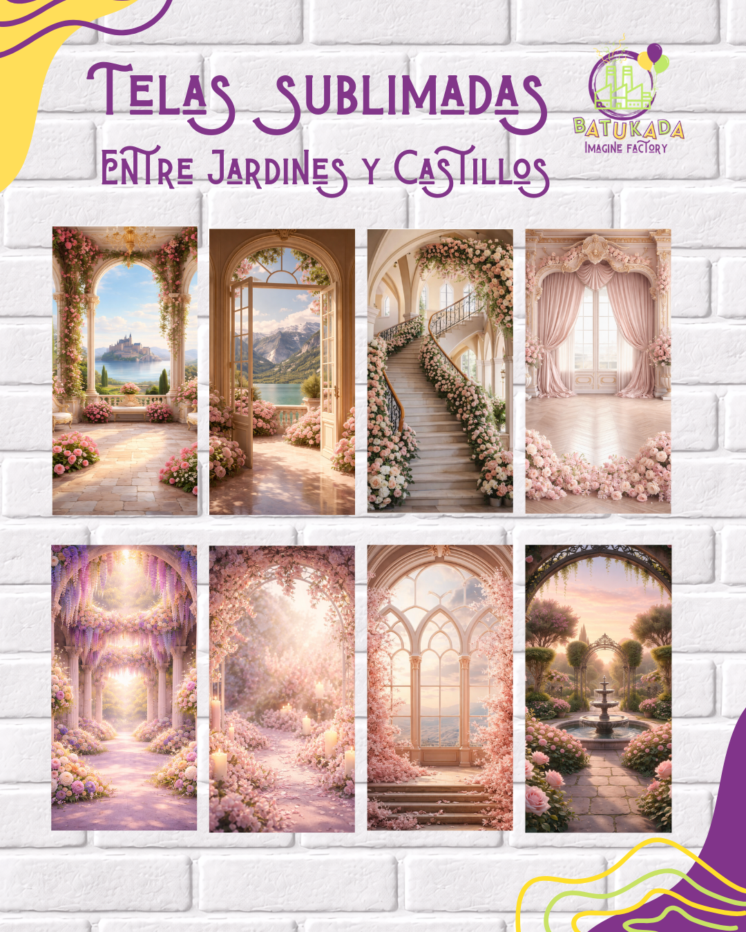 jardines y castillos Tela Sublimada con Elástico Entre Jardines y Castillos - Imagen 1