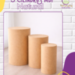 Set de 3 Cilindros MDF Natural