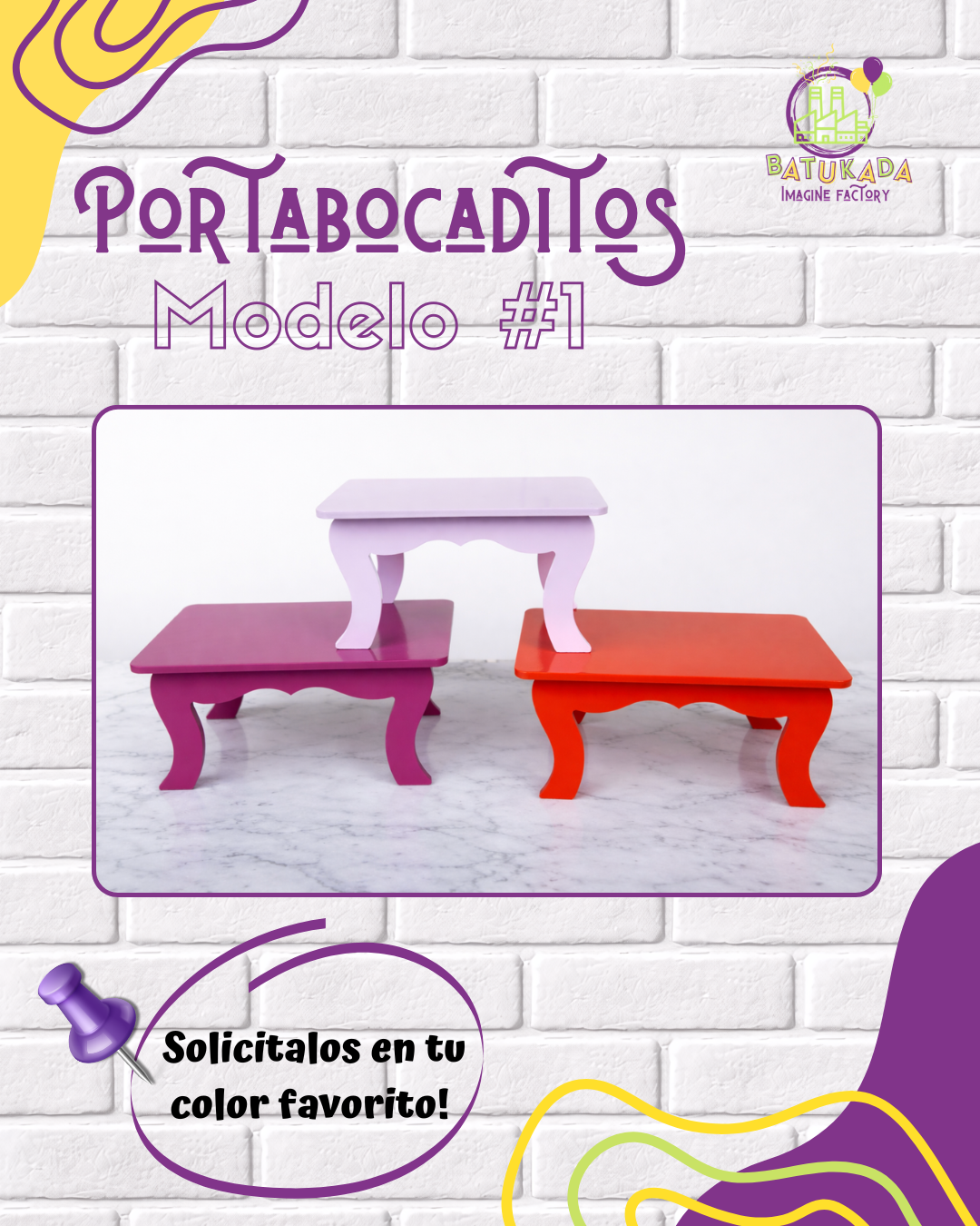 MODELO UNO Portabocadito MDF Modelo #1 - Imagen 1
