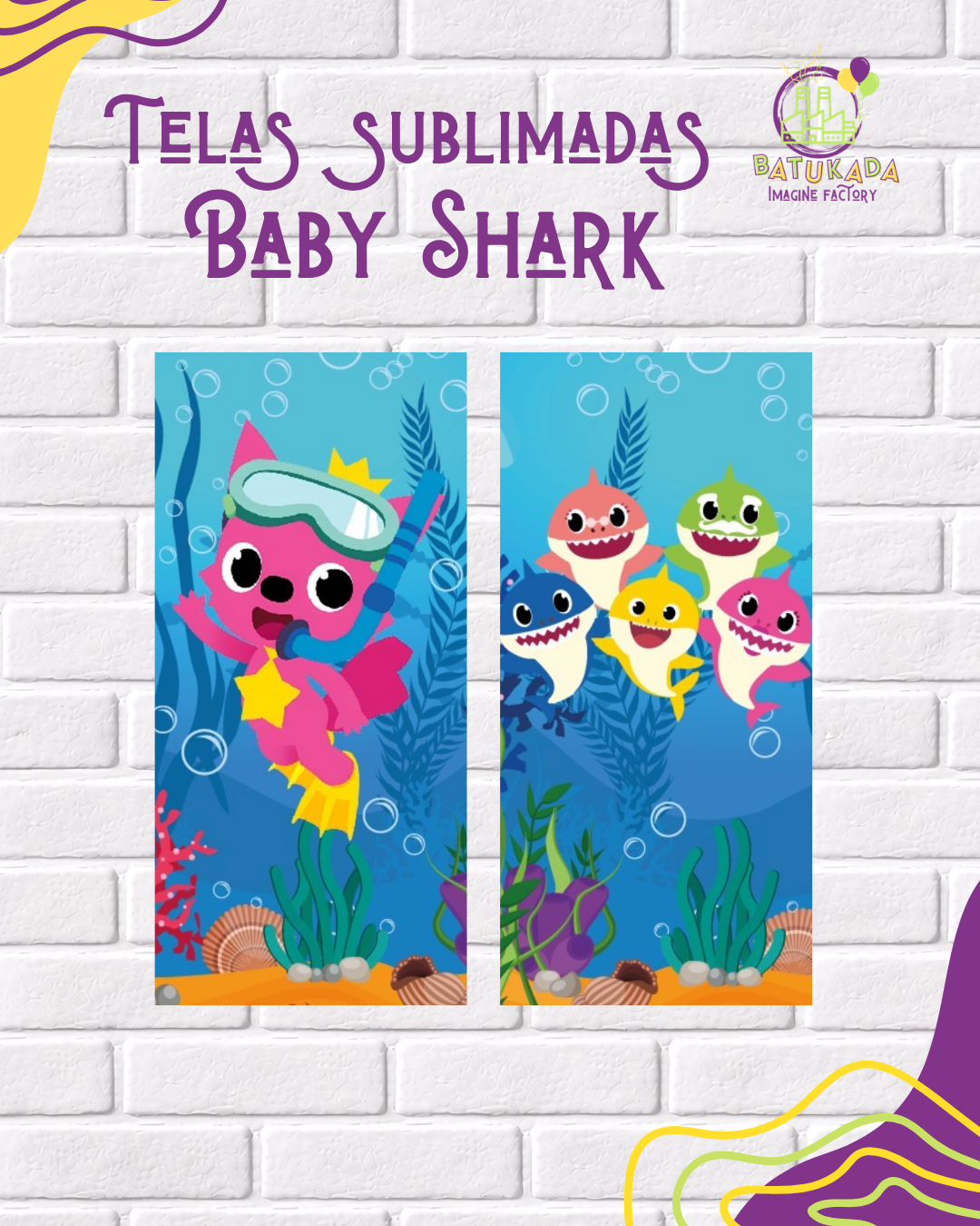 baby shark Tela Sublimada con Elástico "Baby Shark" - Imagen 1