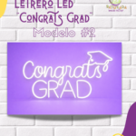 Letrero Led "Congrats Grad" Modelo 2