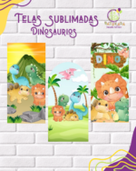 Tela Sublimada con Elástico "Dinosaurios"