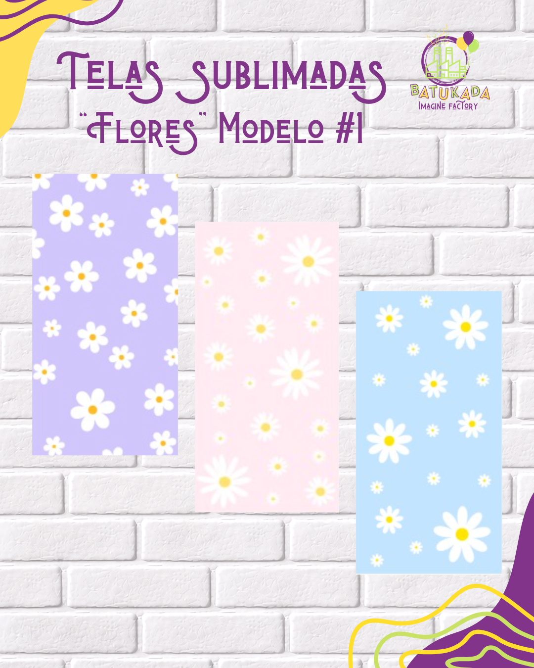 flores uno Tela Sublimada con Elástico "Flores" Modelo #1 - Imagen 1