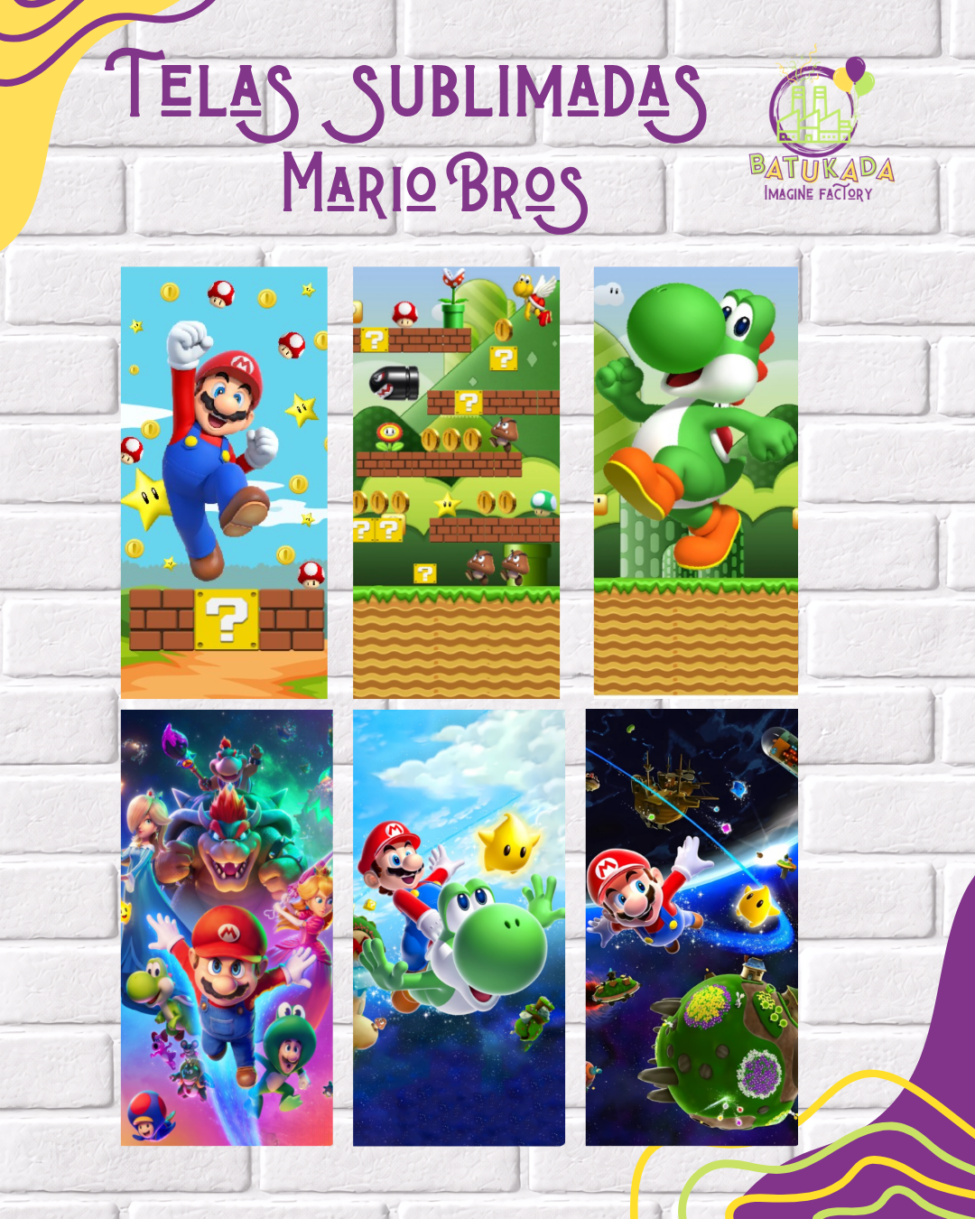 mario Tela Sublimada con Elástico "Mario Bros" - Imagen 1