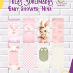 Tela Sublimada con Elástico "Baby Shower"
