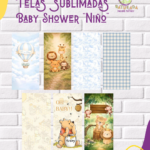 Tela Sublimada con Elástico Baby Shower "Niño"