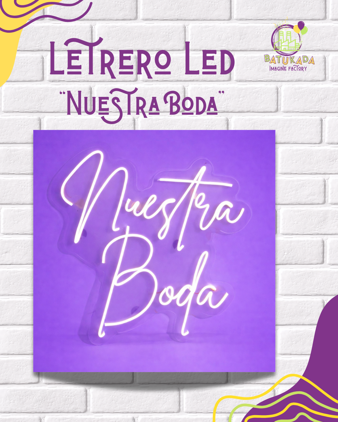 nuestra boda Letrero Led "Nuestra Boda" - Imagen 1