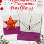 Estructura Metalica + Tela Sublimada para Estrellas "Navidad"