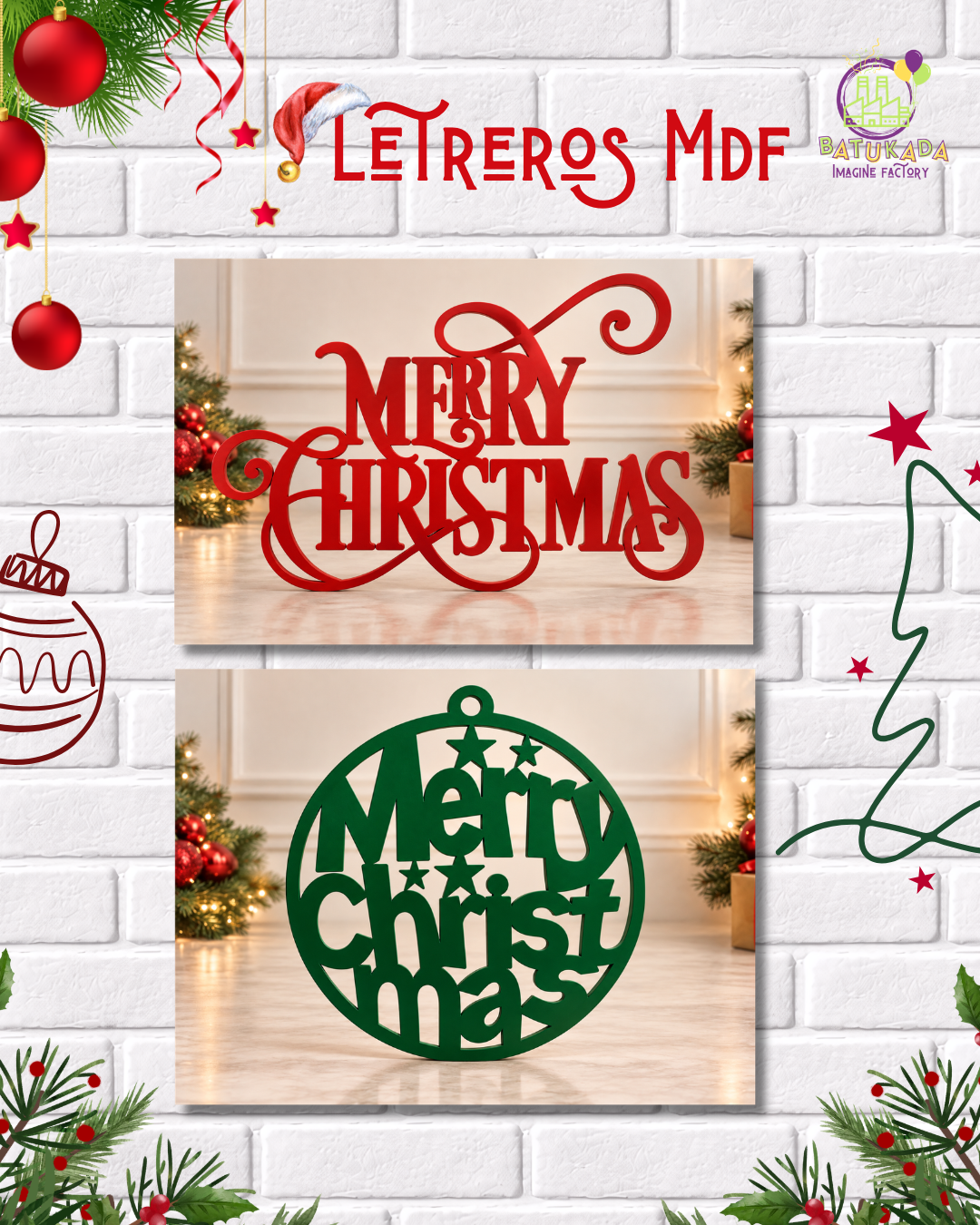 letreros mdf Letreros MDF "Navidad" - Imagen 1